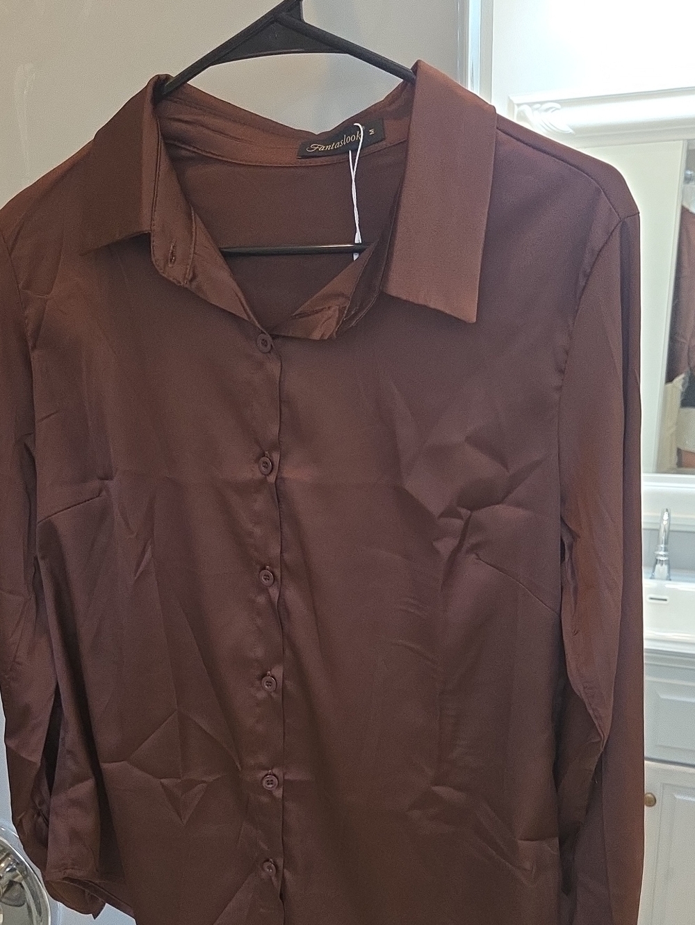Men's Brown Button-Up Shirt